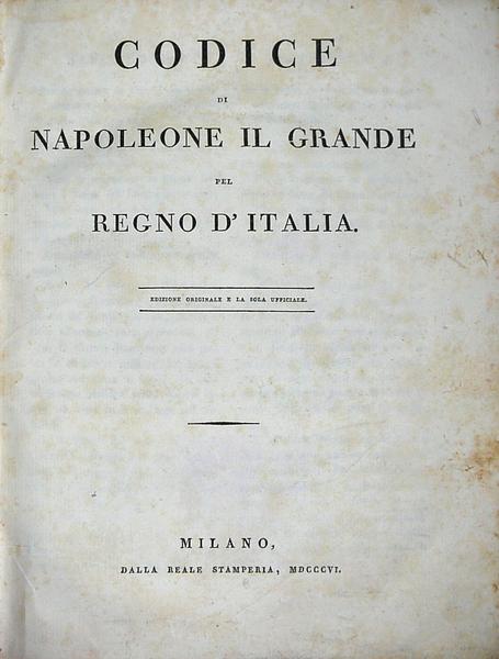 La fine del diritto comune - 1806